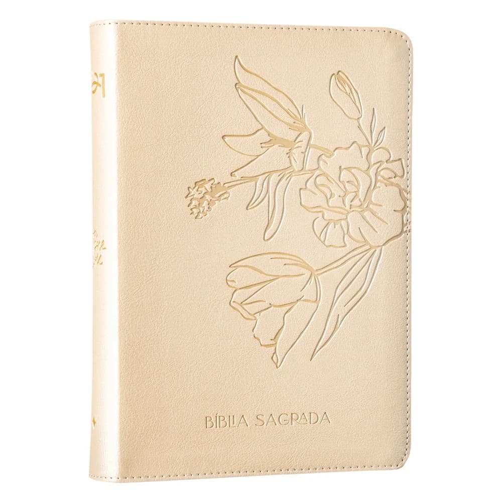 Bíblia The Purpose Book | A21 | Capa Couro Soft Bege Flores