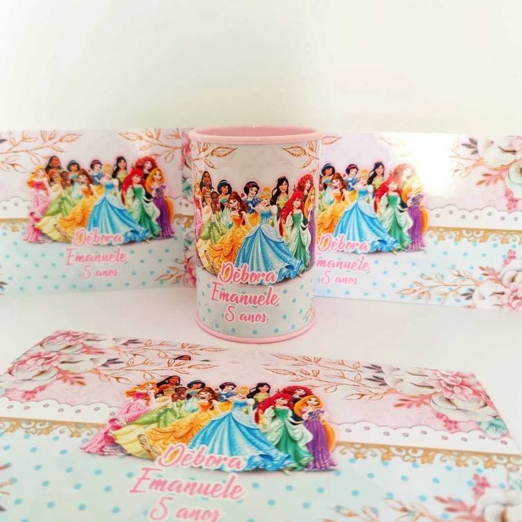 10 Cofrinhos Personalizados Festa Princesas