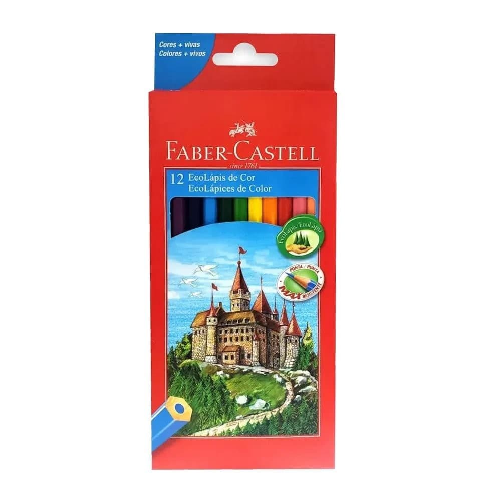 Lápis de Cor Faber Castell 12 Cores Original Escolar