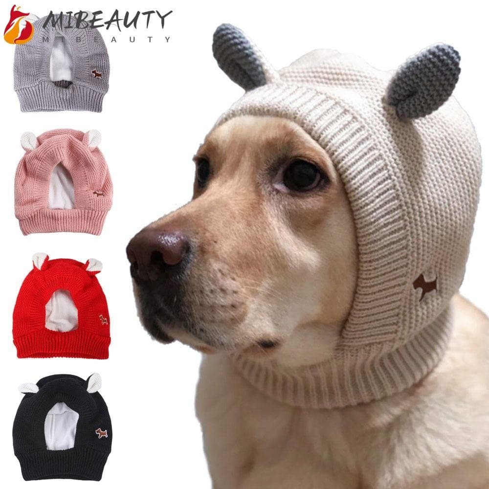 MIBEAUTY Protetores De Orelha Para Cachorro Chapéu De Malha De Inverno Proteção Contra Ruído Boné Quente Cachorrinho