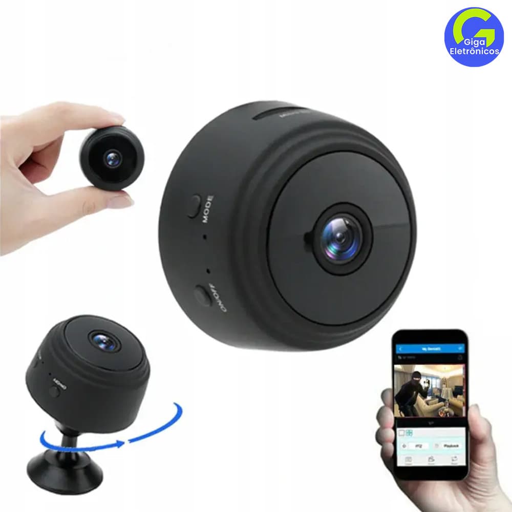 Câmera de Vigilância A9 1080P Wi-Fi Visão Noturna Monitoramento 24h
