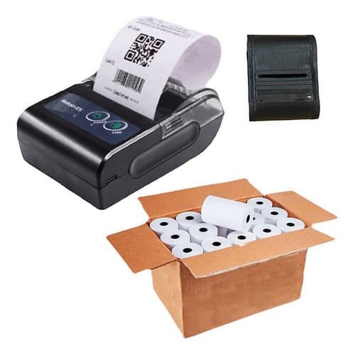 Mini Impressora Bluetooth Termica 58mm Com 30 Bobinas Lisa