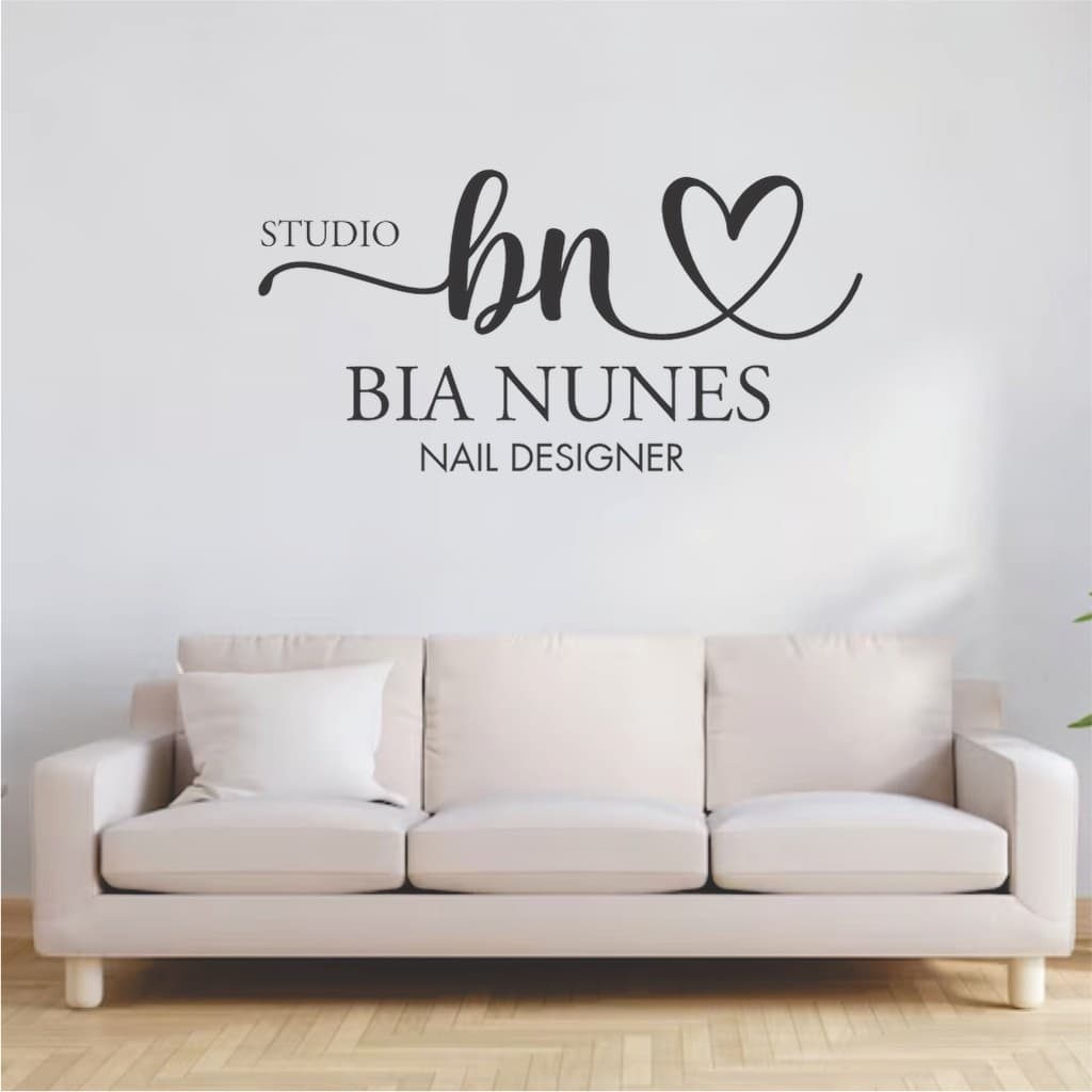 adesivo de parede personalizado logo salão de beleza manicure sobrancelhas cílios micropigmentação  16