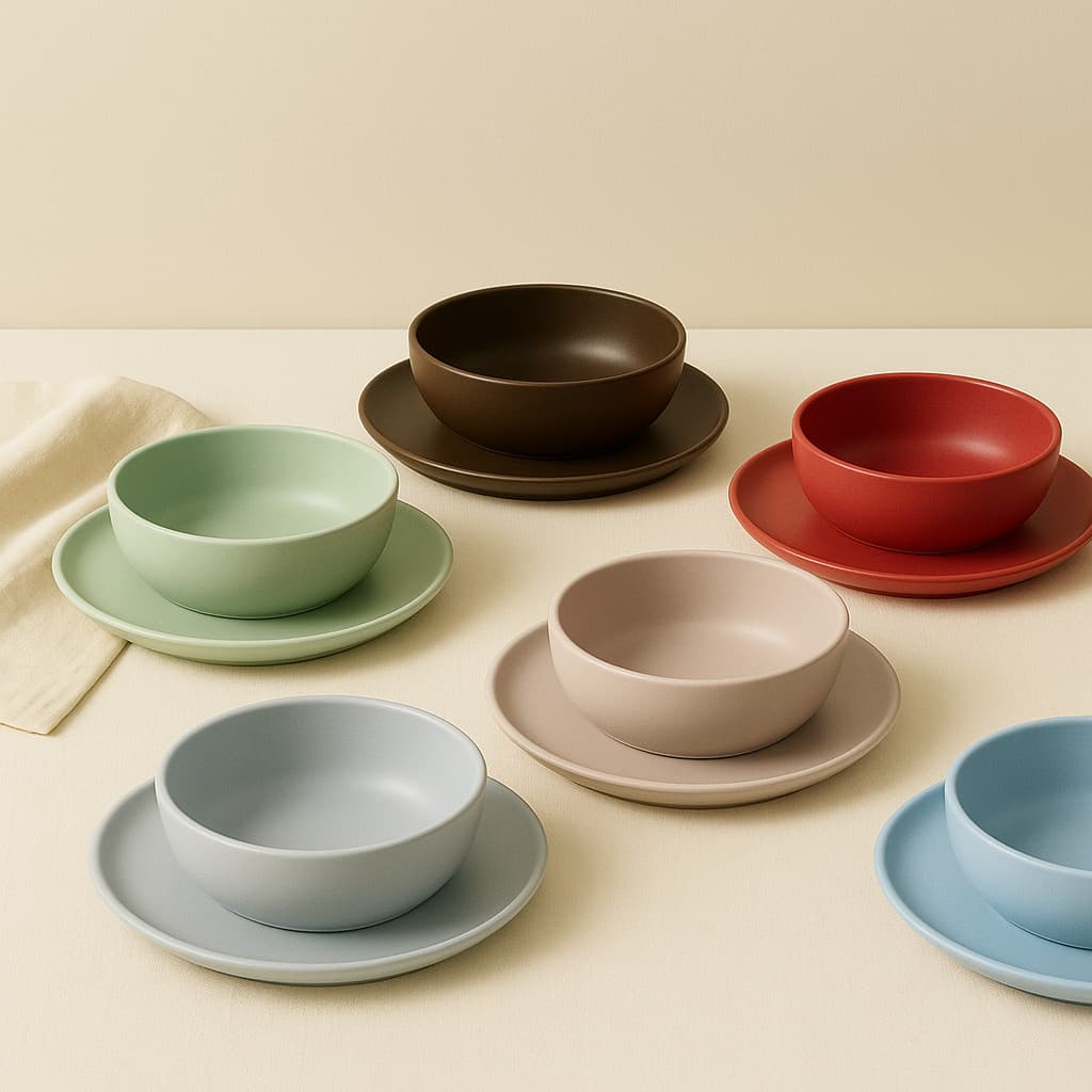 Jogo de Pratos Fundo e Raso em Polipropileno Fosco Kit 2 Peças Para Jantar Mesa Posta