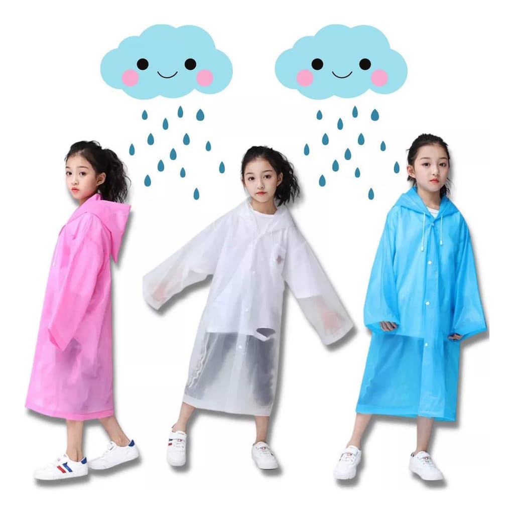Capa de Chuva Infantil Com Capuz para Unissex Meninos e Meninas Qualidade Premium