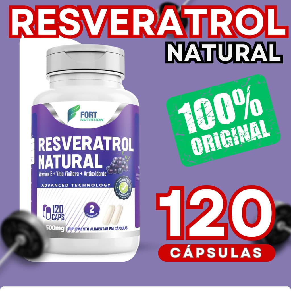 Legitimo RESVERATROL Natural 100% Original 120 Capsulas 500Mg Trans Resveratrol