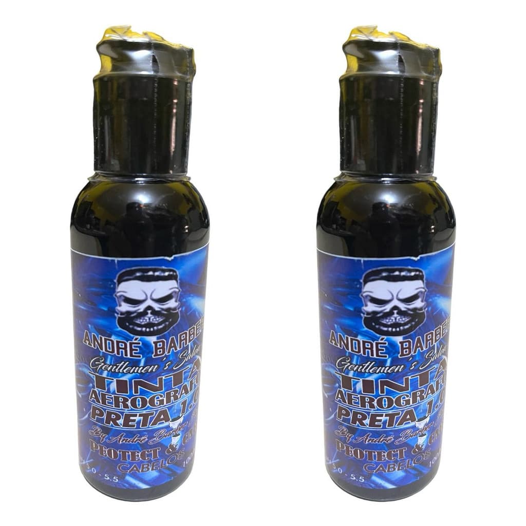 2 Pçs Pigmentação Tinta Aerógrafo Barber Shop 100ml Preta