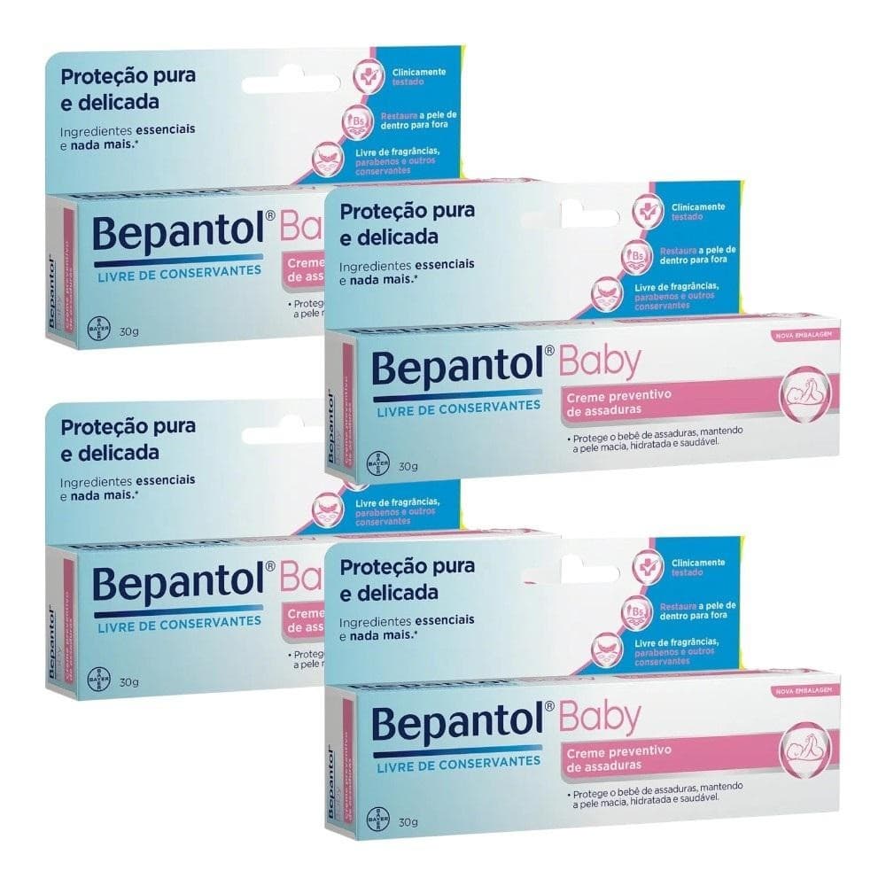 Kit Bepantol Baby Creme De Assaduras 4 Caixas Com 30g Cada