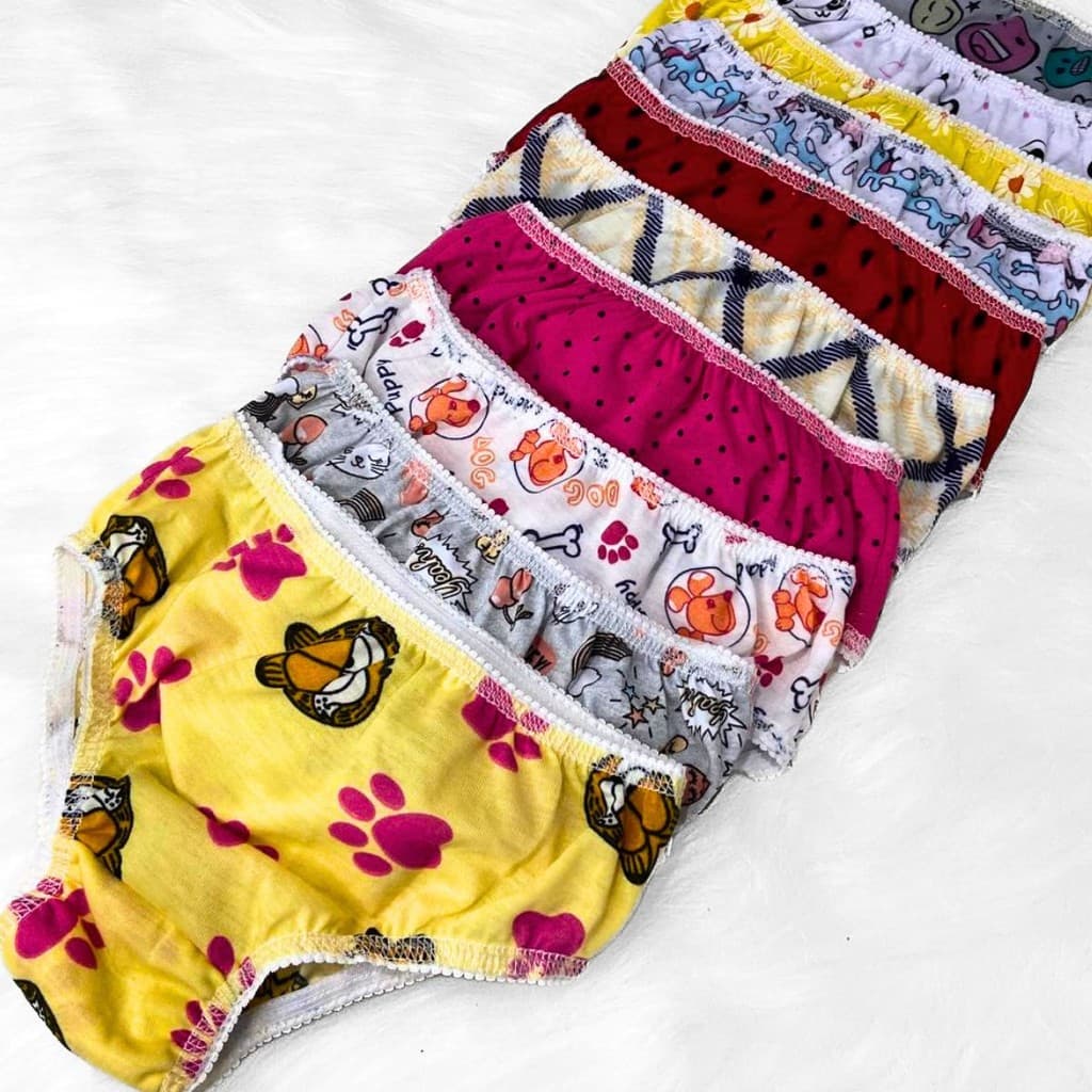 Kit 5 Calcinha Infantil Fofa Menina 2 a 8 Anos Conforto - Valentina