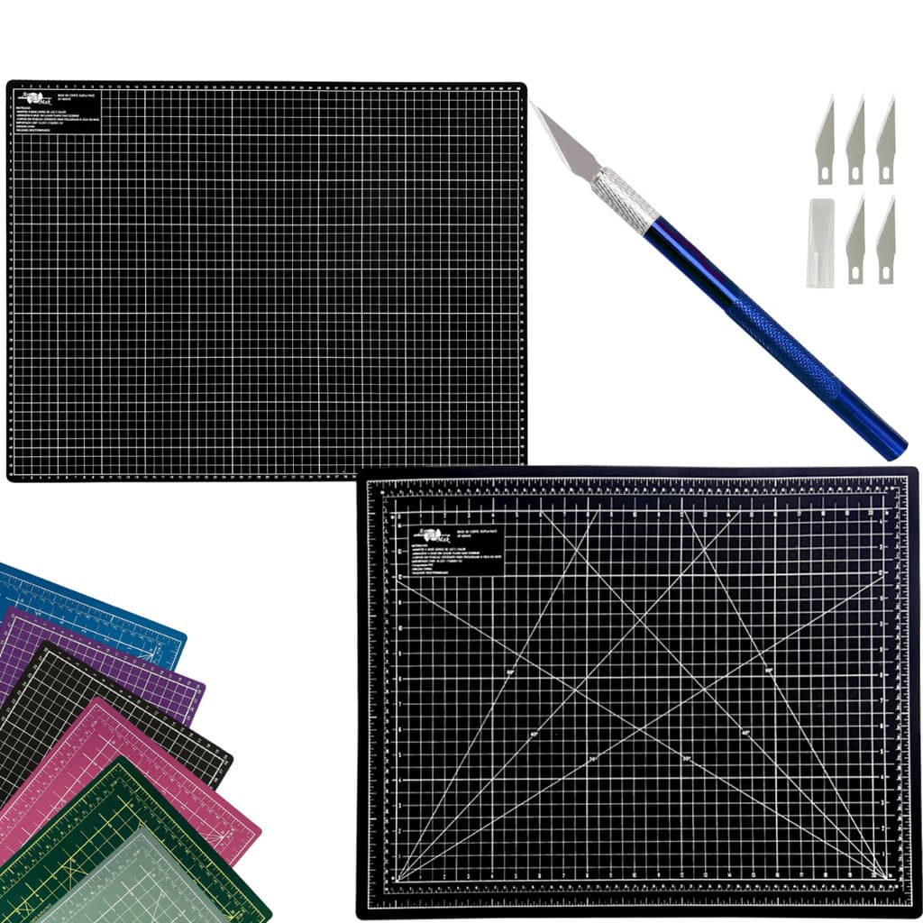 Base Placa de Corte A2 60x45cm Patchwork Artesanato Costura Dupla Face Multiuso Auto Regenerativa Estilete Bisturi