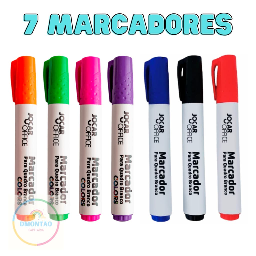 Caneta Marcador Para Quadro Branco Jocar Office- 7 Marcadores