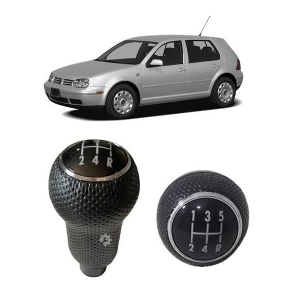 Bola Câmbio Manopla Preta Aro Cromado Vw Golf 2000 2007