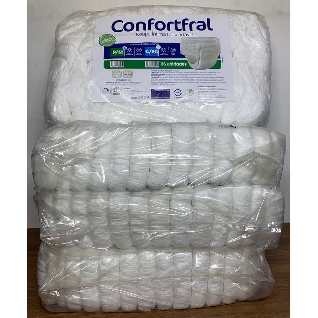 KIT COM 02 PACOTES DE FRALDAS CALÇA ADULTO PACOTÃO 2 LINHA GERIÁTRICA - CONFORTFRAL