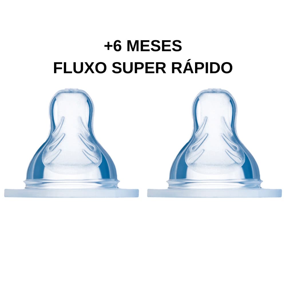 KIT C/ 2UN BICO MAMADEIRA MAM TAMANHO X FLUXO SUPER RAPIDO +6 MESES