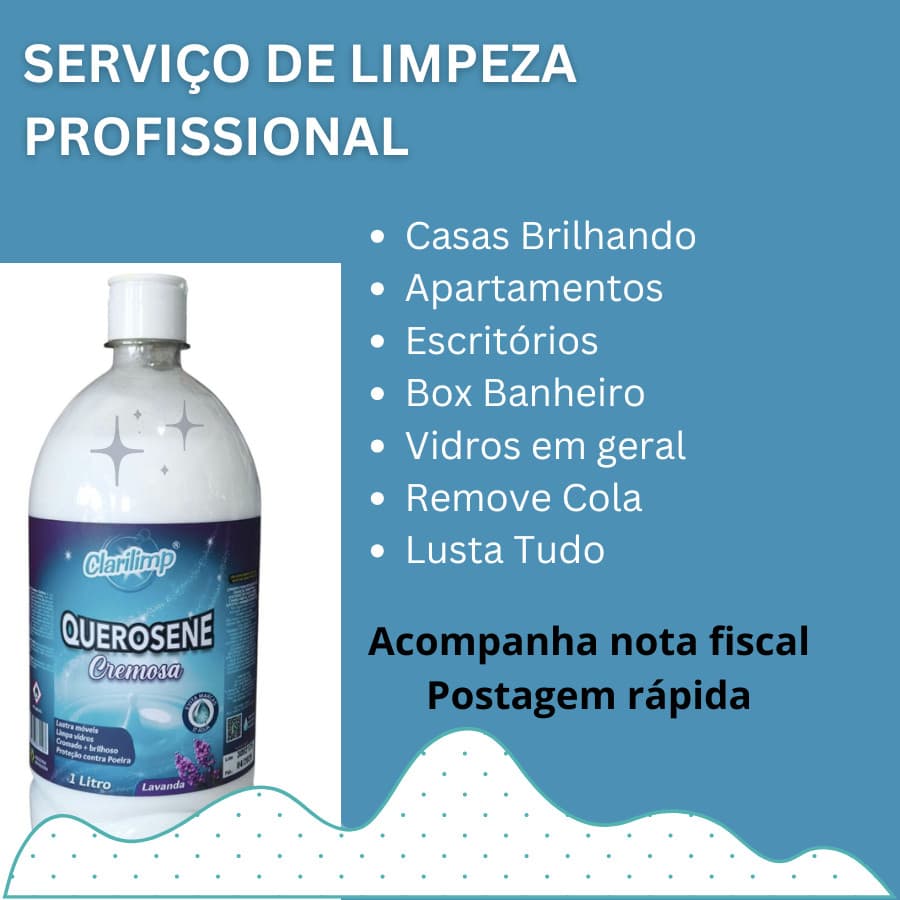 Querosene Cremosa Lavanda 1ltr ou 250 ml Limpa Vidro e Box Remove Gordura