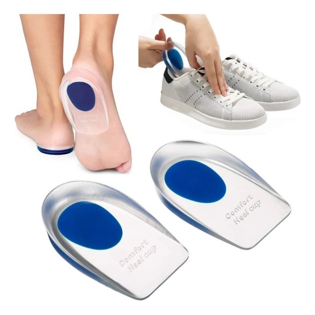 Par Meia Palmilha de Silicone Gel Ortopédica Protetor de Calcanhar / Calcanheira Anti Impacto Esporão