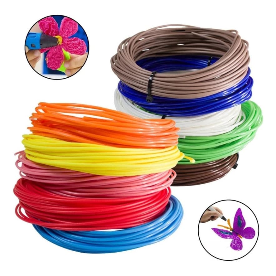 Refil Filamento Pla Kit 10 Cores 100 M Caneta 3d Impressora