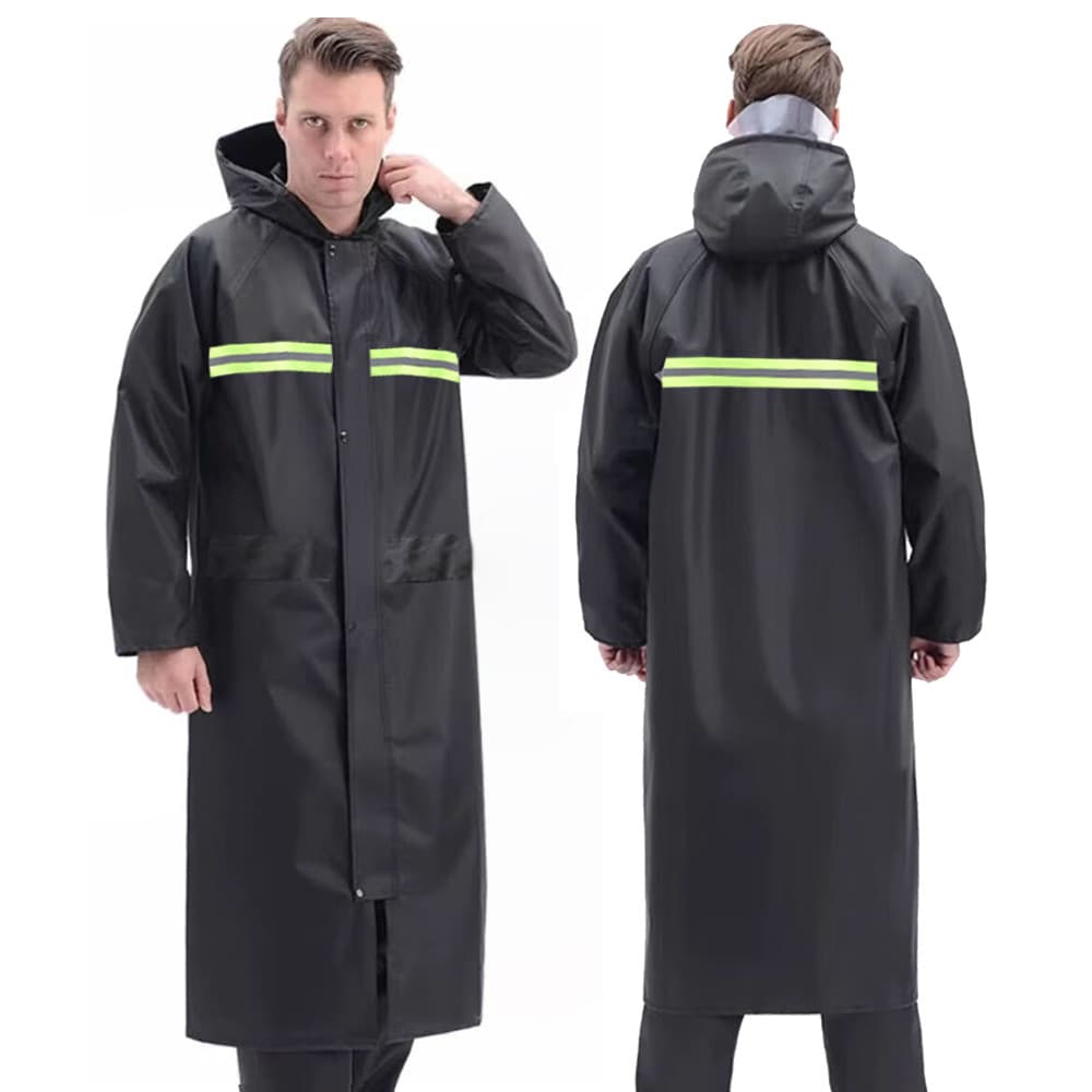 Capa De Chuva Com Zíper Para Homens E Mulheres Adultos Listras Capuz Trabalho Ao Ar Livre