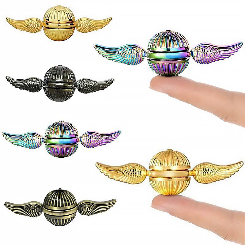 Pomo De Ouro Cupido Fidget Spinner Antiestresse Mão Rotação Brinquedos Asas Anjo De Metal Para Crianças Presente