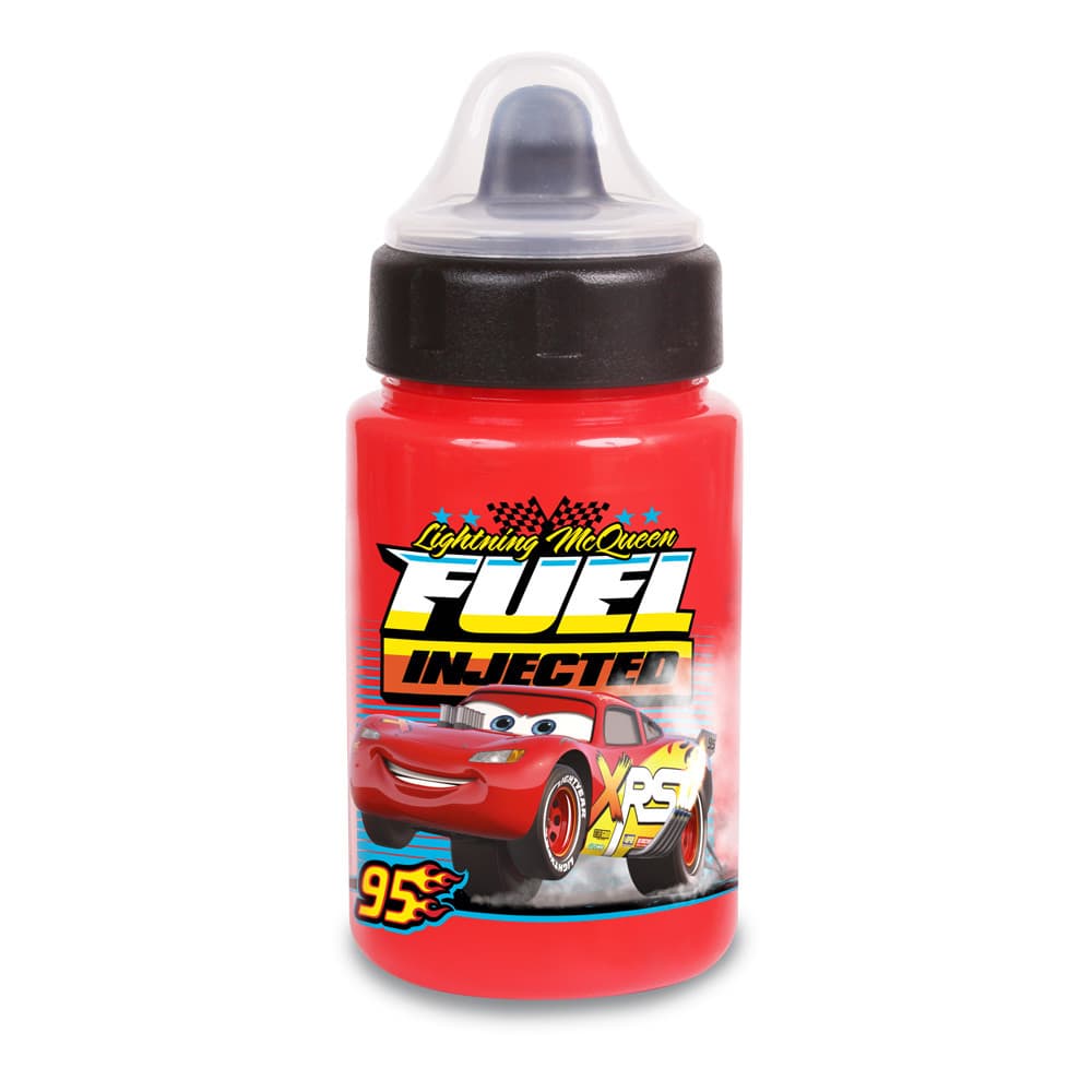 Copo De Transição Infantil Tampa Higiênica e Válvula Redutora de Pingos 340ml Vermelho Carros Disney