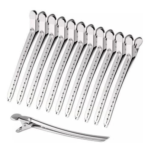 12 Clips Presilha D Bico Pato Metal Crocodilo Grampo Cabelo