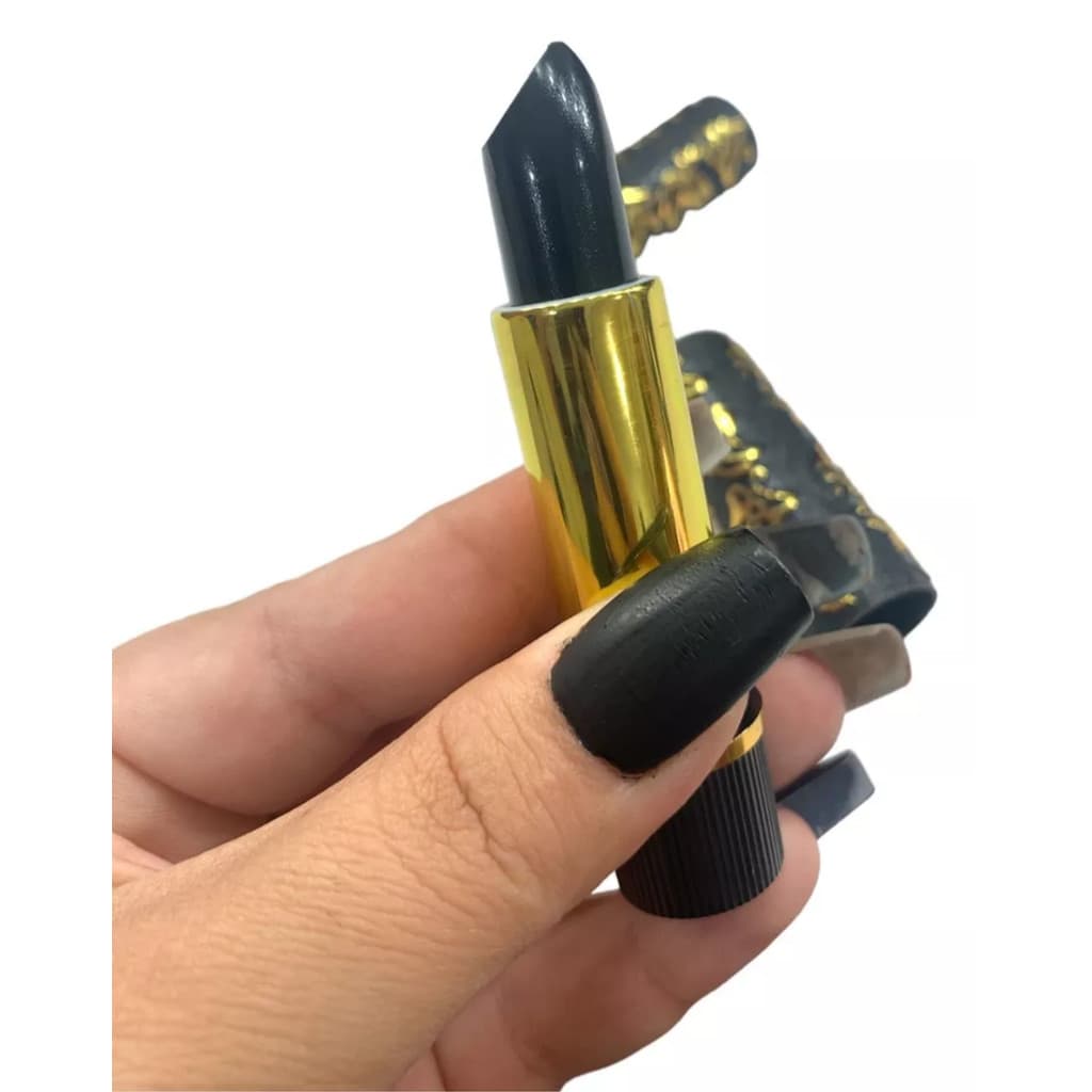 Dupla De Batom Mágico da Vovó Batom Preto + Batom Colorido -  24 Horas Longa Duração