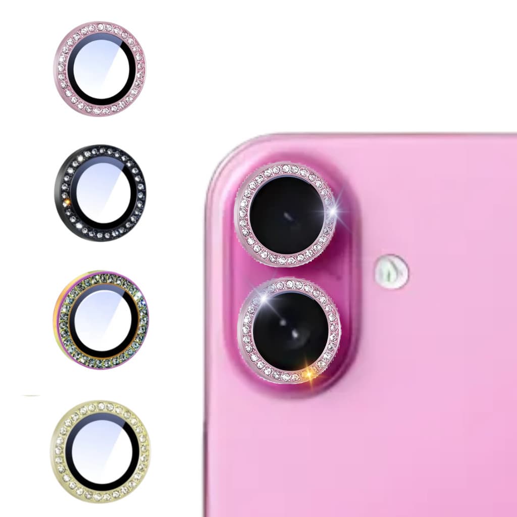 Kit Películas Proteção Lente da Câmera Para iPhone 16 16plus 16pro 16promax com strass brilho fosca cores