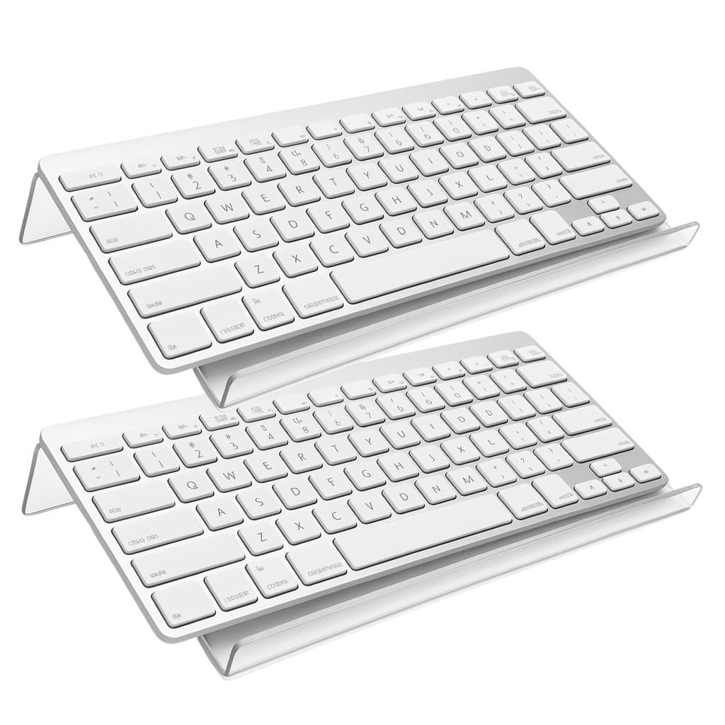 Kit 2 Suporte Teclado Acrílico Design Ergonômico Confortável Escritório Elevado Informática