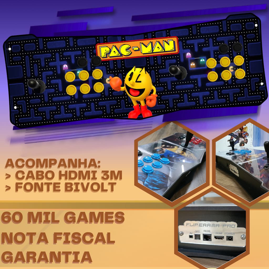 Fliperama Portátil controle duplo 60 mil Jogos, Arcade portatil