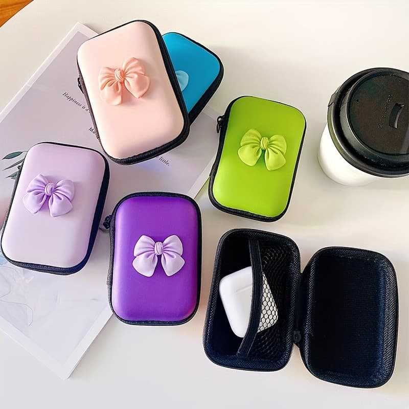 3D Arco Padrão Saco De Armazenamento Fone De Ouvido Carregador Caso Para IPhone 16 13 15 18W-20W Carga Correa Acessórios