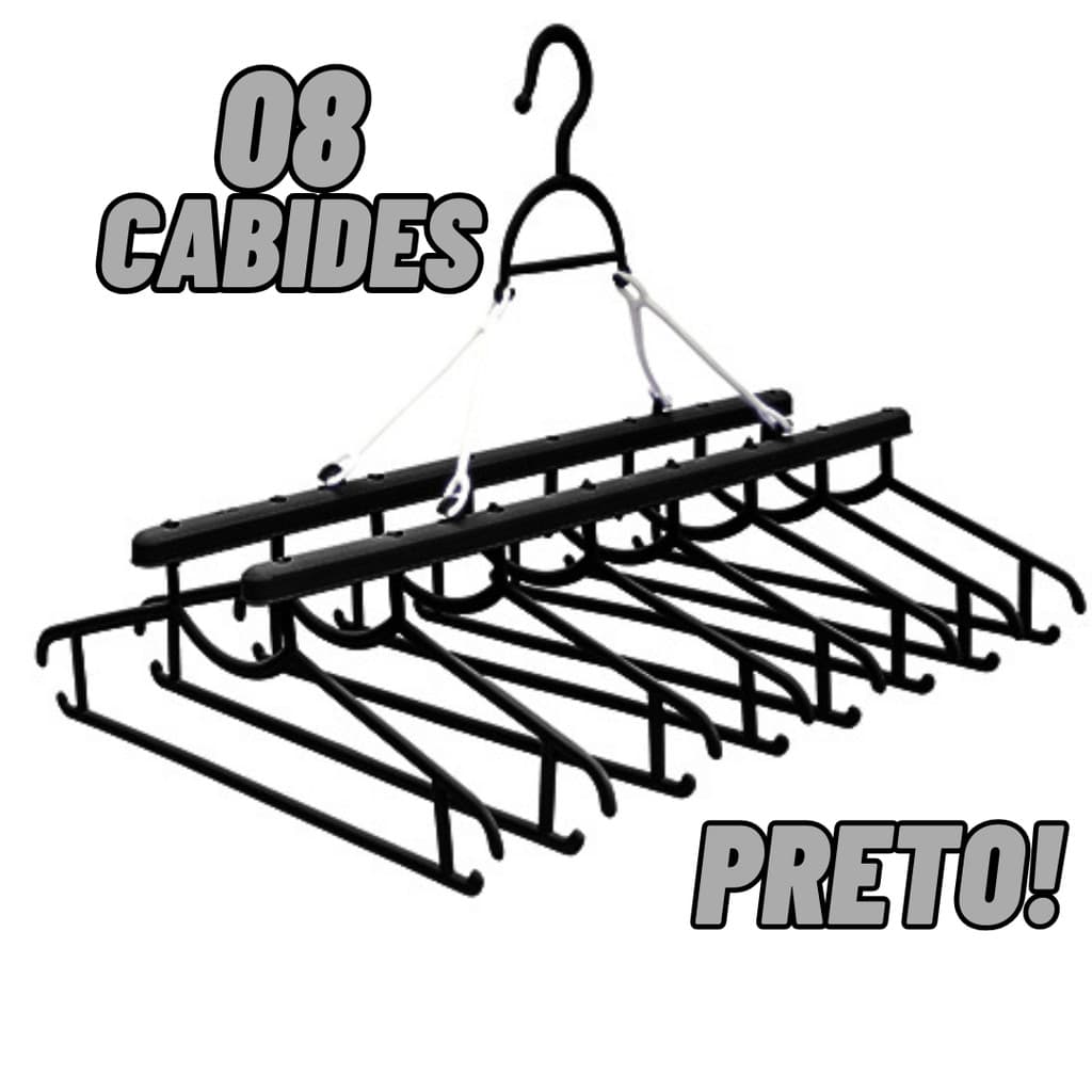 Varal dobrável 8 cabides Slim Articulado Apartamento Não amassa suas roupas