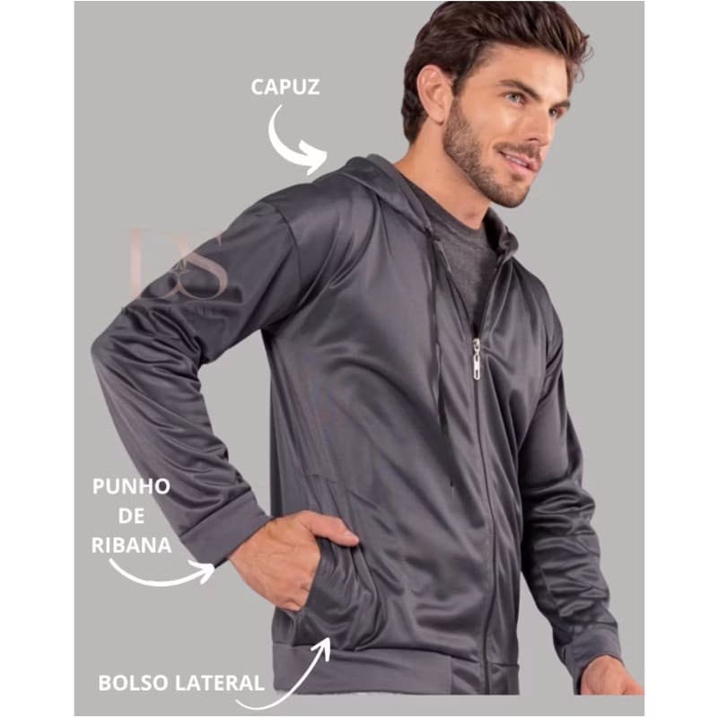 JAQUETA DE FRIO COM CAPUZ FORRADA POR DENTRO CONFORTÁVEL E SOFISTICADA