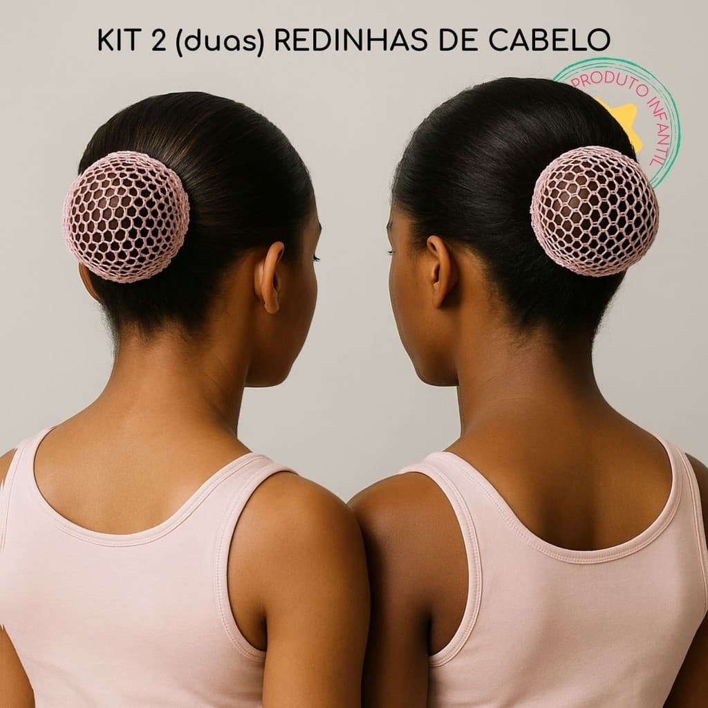 Kit 2 Redinhas de Ballet Infantil para Cabelo