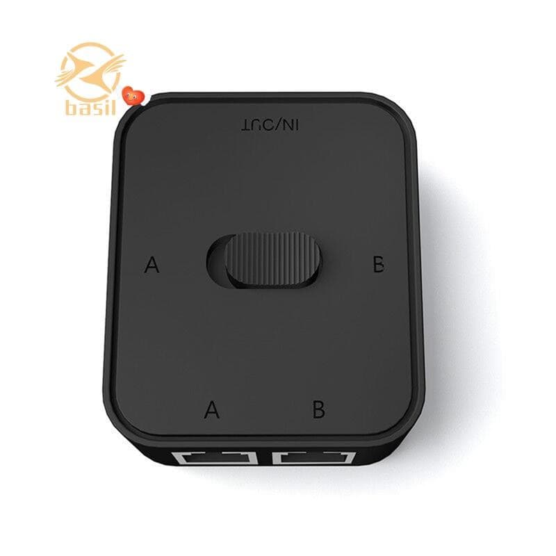 Seletor De Interruptor De Rede RJ45 LAN CAT6 De 2 Portas 1000Mbps 2 Em 1 Saída/1 2 Saídas Divisor De Switcher Externa In