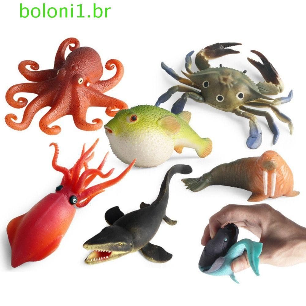 BOLONI Simulação De Animais Marinhos , Polvo Baiacu Espremer Modelo De Vida Marinha De Lula Macia