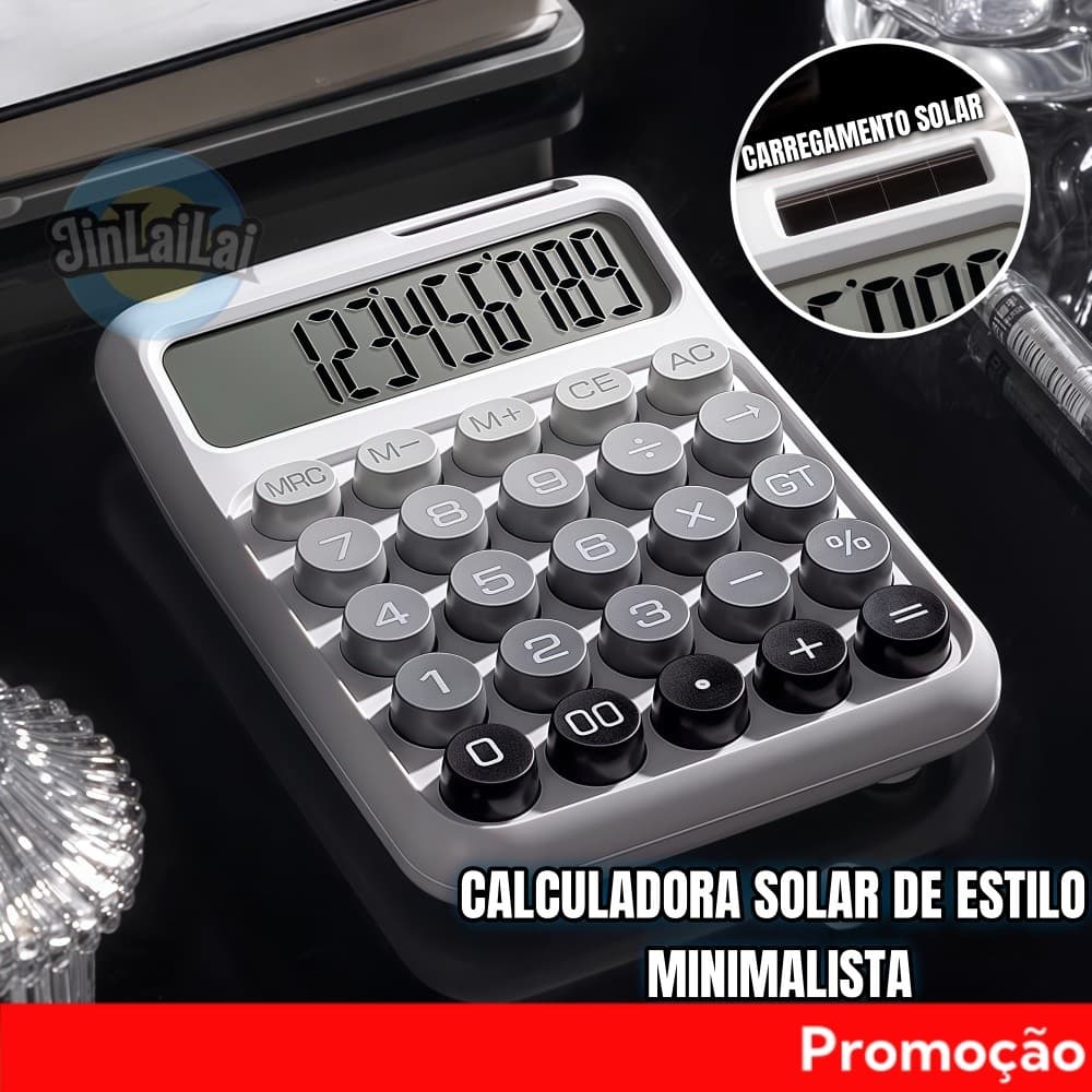 Calculadora Teclado Mecânico com Tela Gradiente Teclado Mecânico de Alta Estética Painel Solar de Longa Duração
