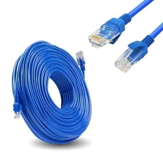 Cabo de Rede LAN Ethernet 10 Metros Cat6e Azul Montado RJ45 Internet, Roteador, Smartv, Tvbox, Games