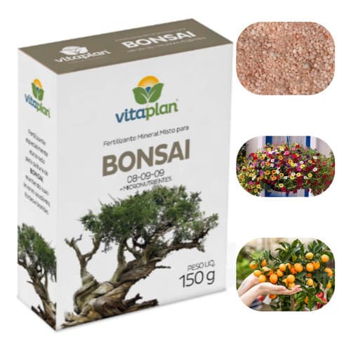 Fertilizante Adubo Mineral Bonsai Vitaplan 150g Misto Npk e Micronutrientes Necessarios Para Planta