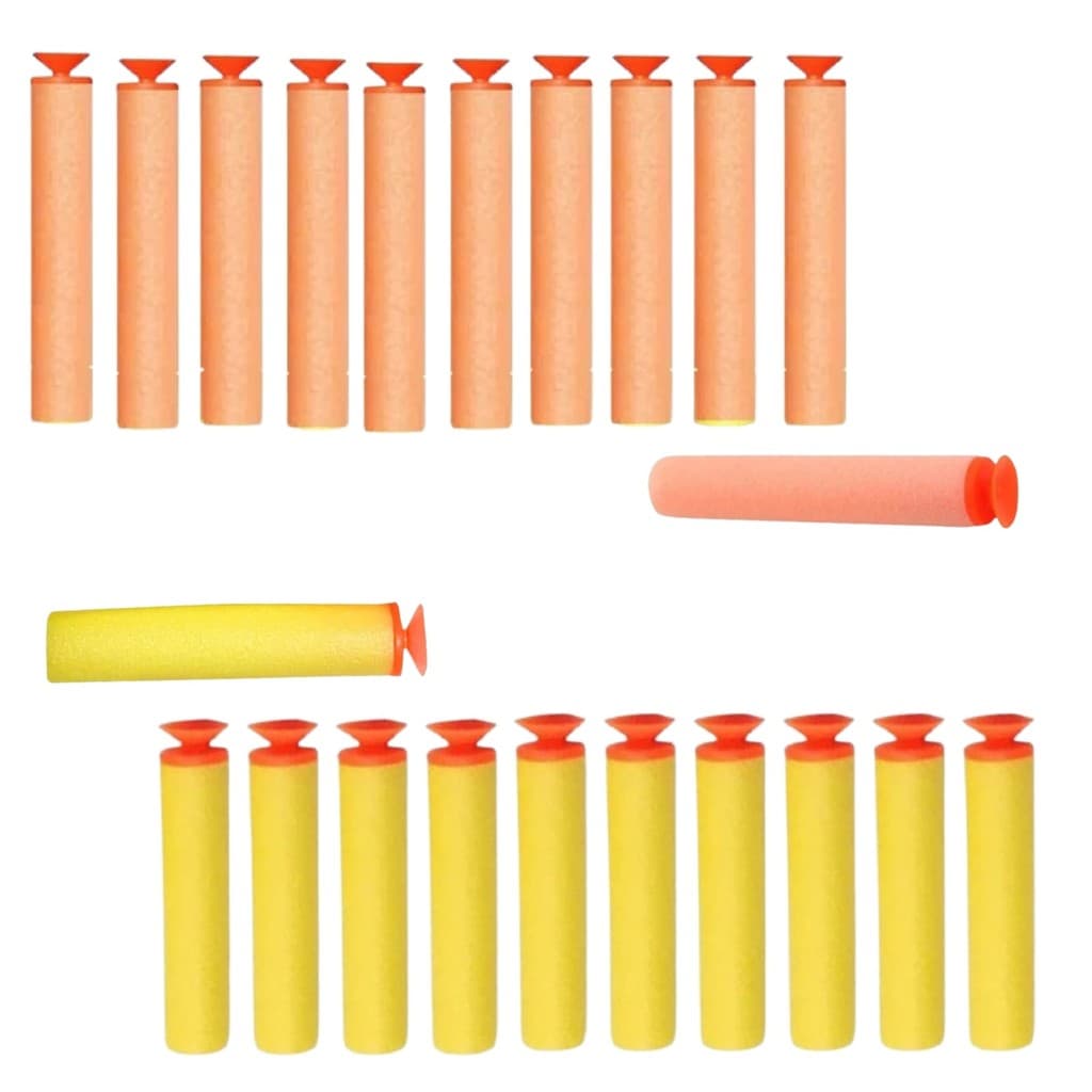 REFIL MUNIÇÃO DARDOS PARA NERF EM EVA COM VENTOSA KIT C/ 10, 20 OU 30 BALAS