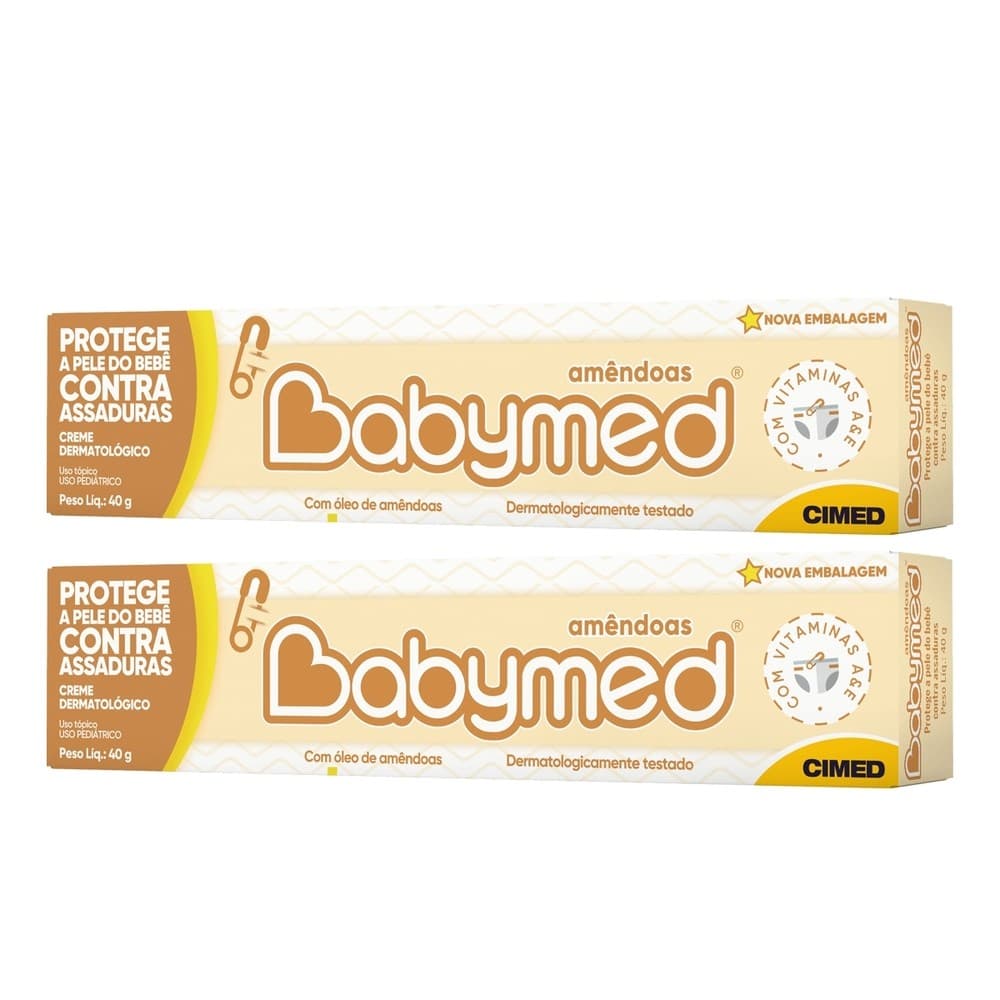 Kit 2 und Pomada Babymed Amêndoas 40g