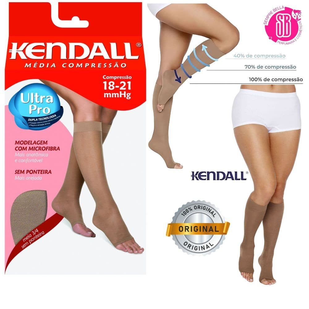 Meia Calça Feminina Kendall 3/4 sem Ponteira Média Compressão 18-21 mmHg Mel Original