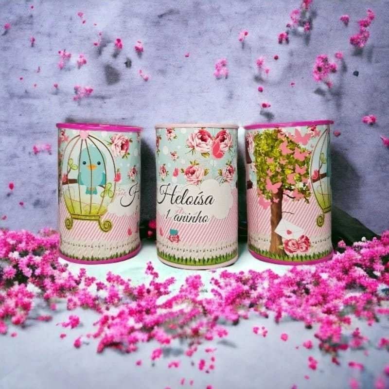 10 Cofrinhos Personalizados Festa Jardim encantado