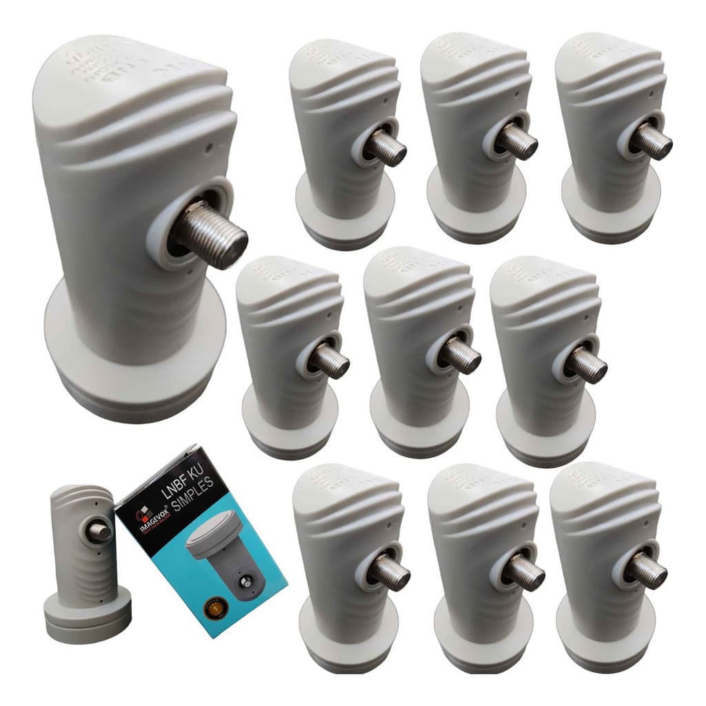 Kit 10 Lnb Simples Banda Ku Universal Lnbf 1 Saída Full Hd