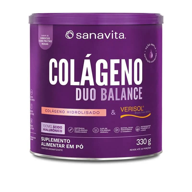 Colageno Duo Balance Hibiscus e Frutas Roxas 330g - Sanavita