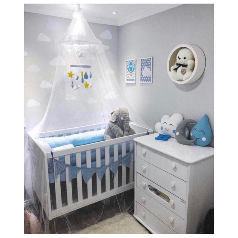 Mosquiteiro Teto Solteiro e Berço Renda Micro Furos