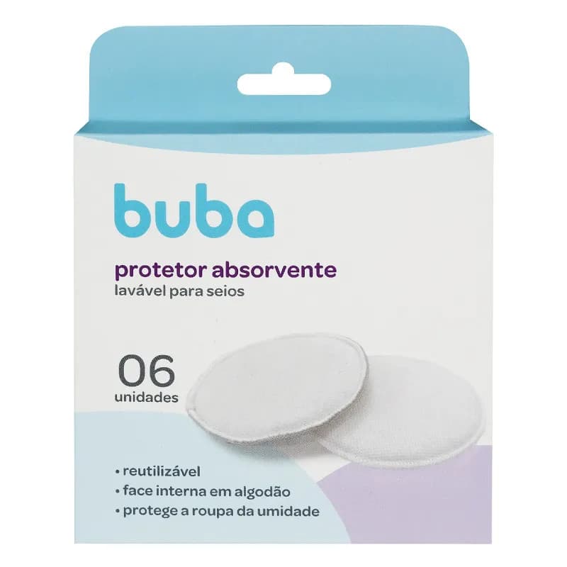 Protetor Absorvente Lavável Para Seios Buba Kit 6 UND