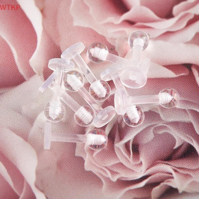 Feeling 316L 10 Pçs Acrílico Transparente Lábio Parafuso Prisioneiro Piercing Anel Orelha Cartilagem Brinco Barra Tragus