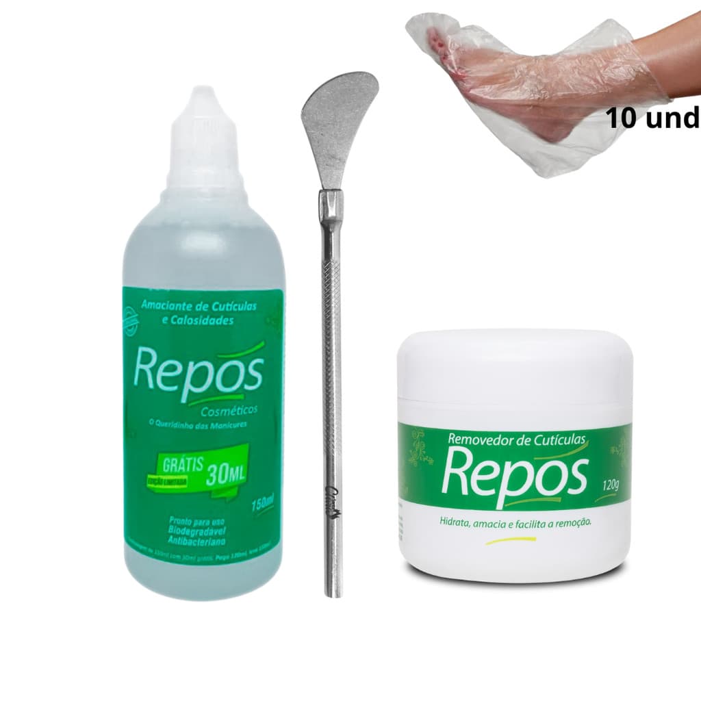 Kit Spa dos Pés Repos Amaciante e Removedor de Cutículas Manicure