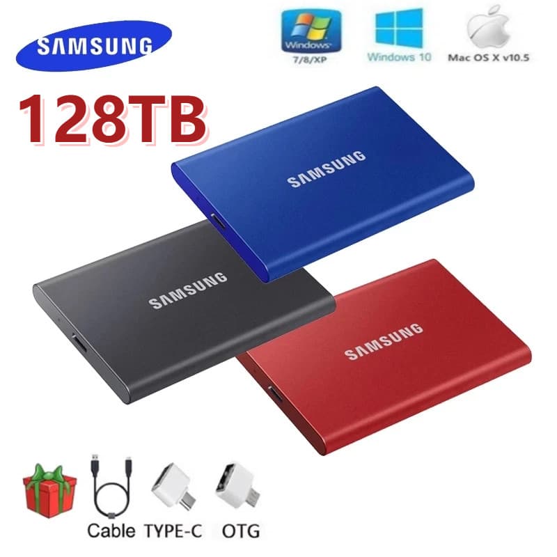 Samsung HD Disco Rígido Externo 128TB Portátil USB3.1SSD 1TB/2TB/4TB/8TB/16TB/30TB/60TB HD SSD Externo