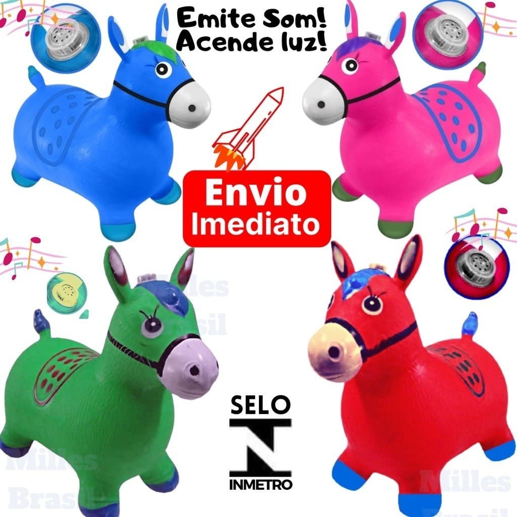 CAVALO UPA UPA BORRACHADO COM SOM DE MUSICAL(COM SELO IMETRO)